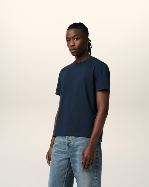 T-Shirt Bleu Marine Ami de Coeur En Coton