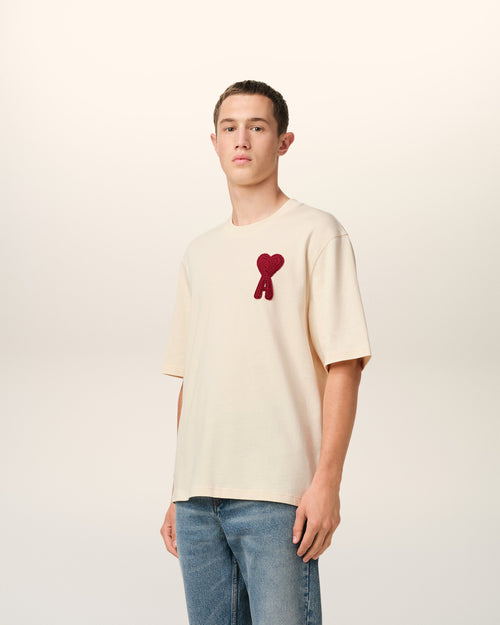 T-Shirt Beige Patch Ami de Coeur En Coton