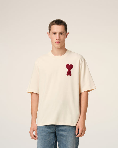 T-Shirt Beige Patch Ami de Coeur En Coton