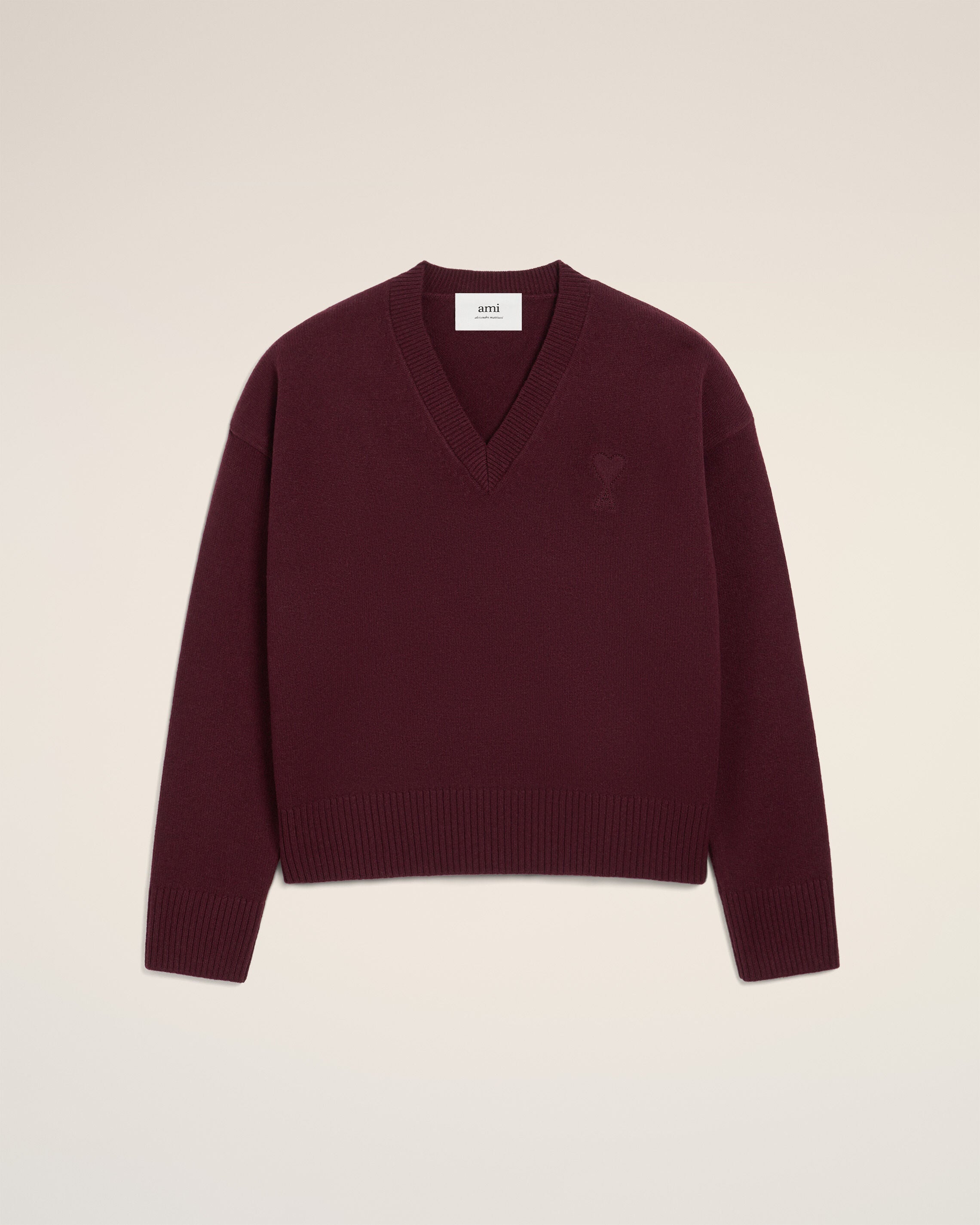 Pull Blanc Col V Ami De Coeur En Laine