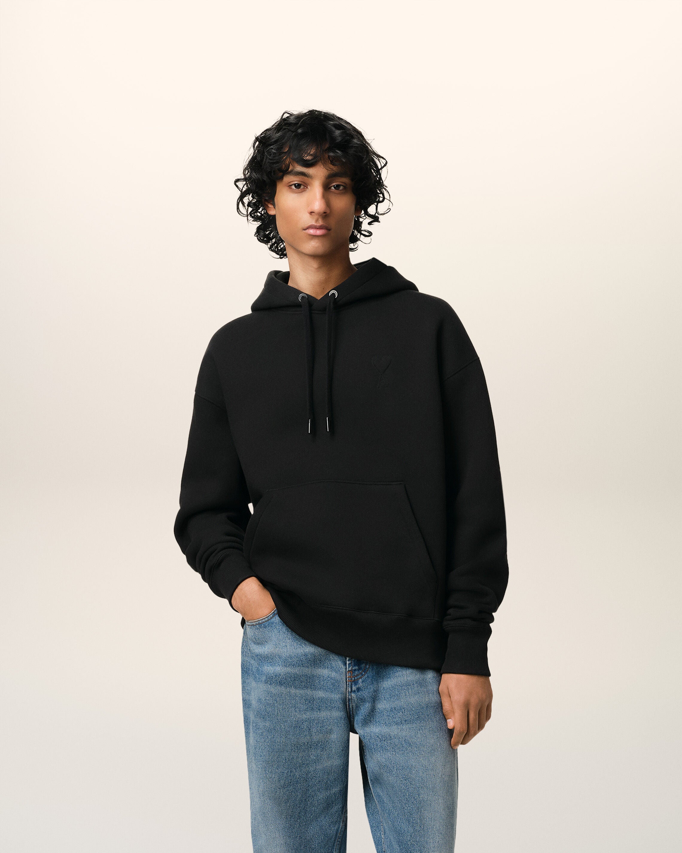 Hoodie Noir Ami de Coeur En Coton