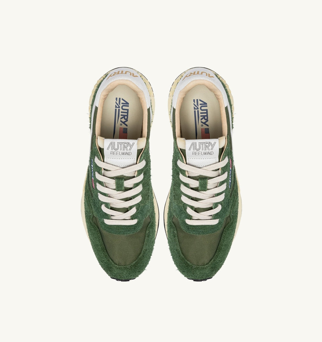 AUTRY - BASKETS REELWIND LOW EN NYLON ET DAIM VERT MILITARY