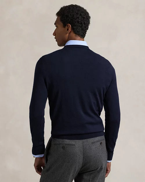 Pull col rond en laine lavable Slim Fit